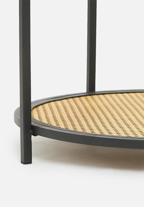 Sixth Floor - Glass and rattan coffee table - black 
