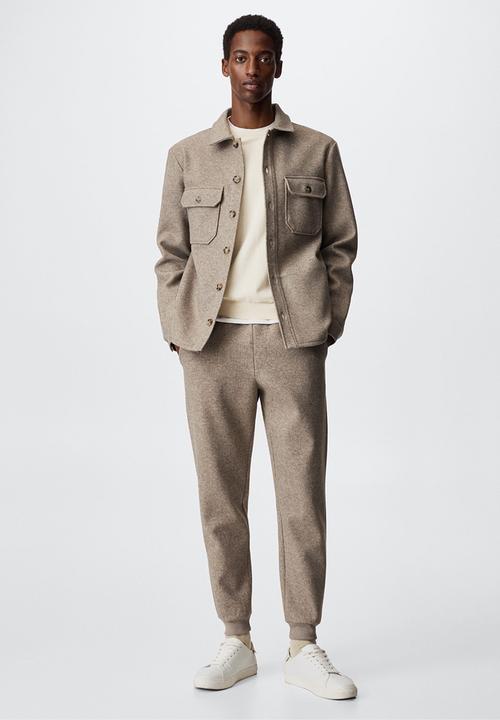 MANGO - Textured luxxe jogger - beige