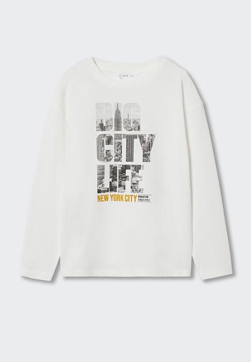 MANGO - T-shirt  city - white