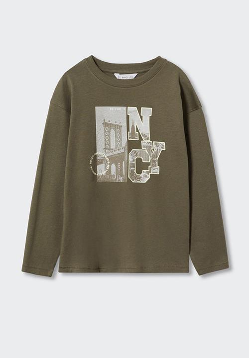 MANGO - T-shirt city - beige & khaki