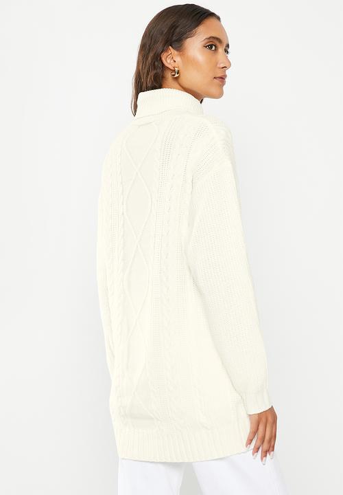dailyfriday - Longline cable jumper - ecru