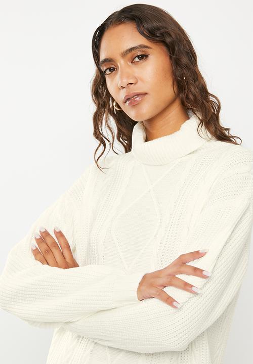 dailyfriday - Longline cable jumper - ecru