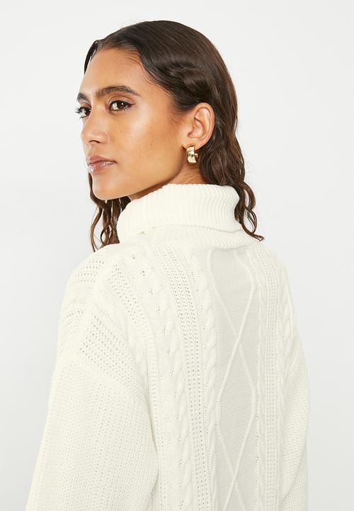 dailyfriday - Longline cable jumper - ecru