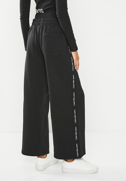 Calvin Klein - Logo tape wide leg jog pants - ck black