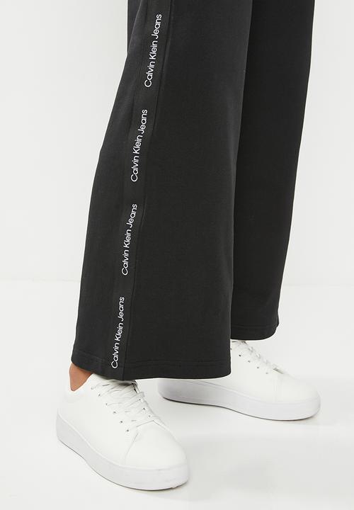 Calvin Klein - Logo tape wide leg jog pants - ck black