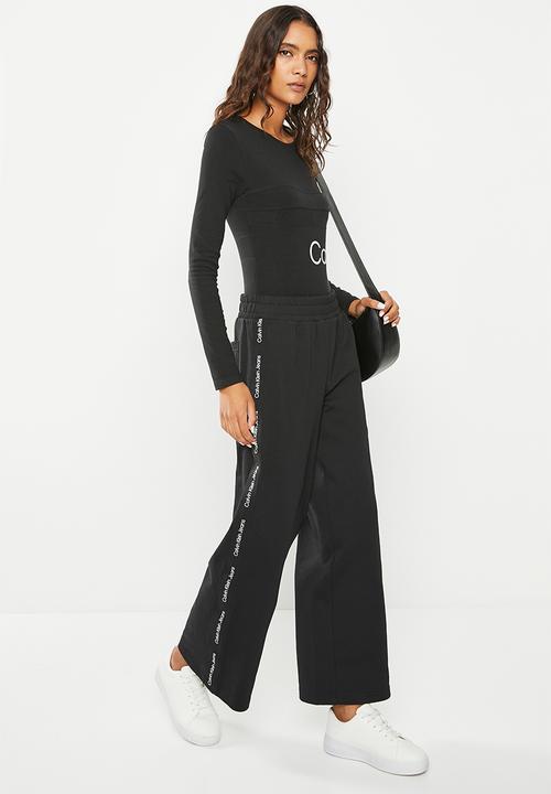 Calvin Klein - Logo tape wide leg jog pants - ck black