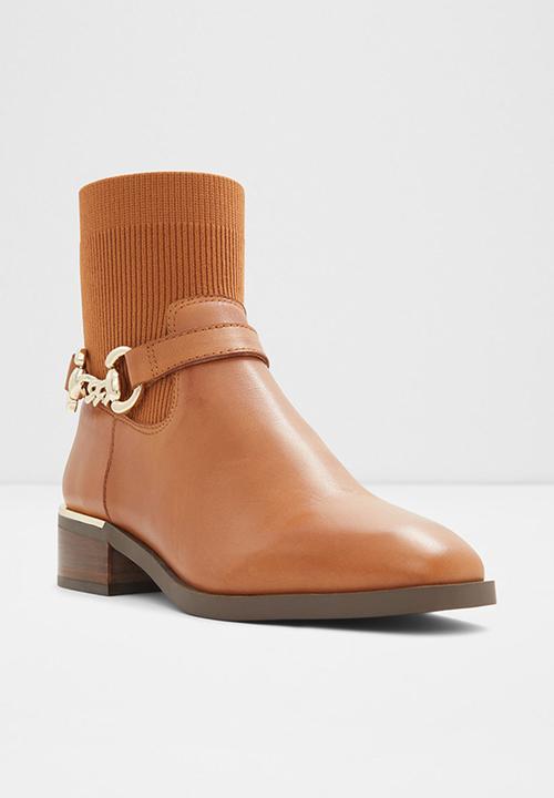 ALDO - Franina leather boot - medium brown