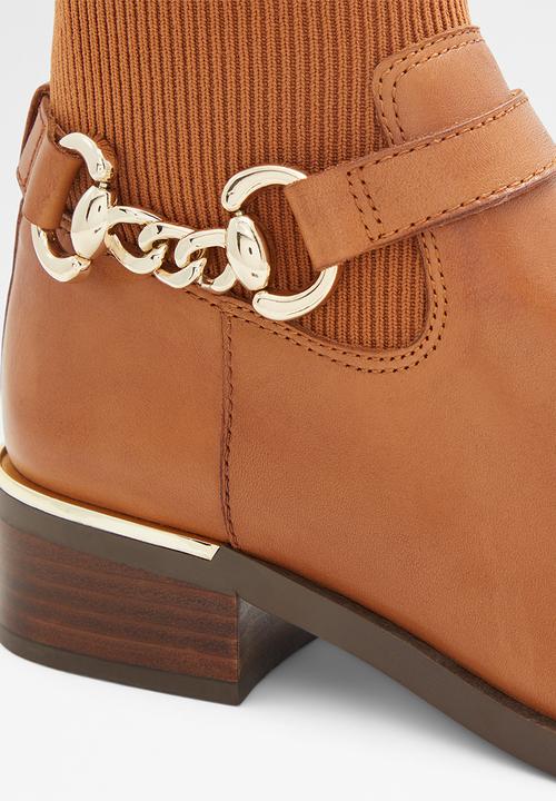 ALDO - Franina leather boot - medium brown
