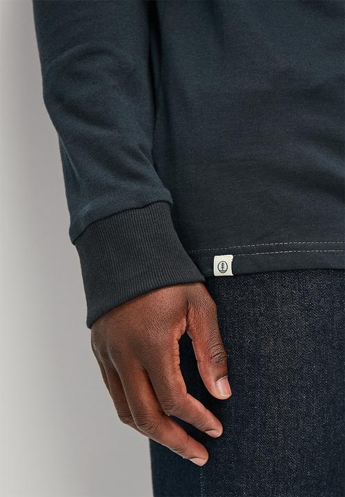 Lark & Crosse - Rugby jersey with chest graphic - navy