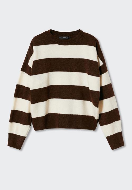 MANGO - Sweater stripy - brown
