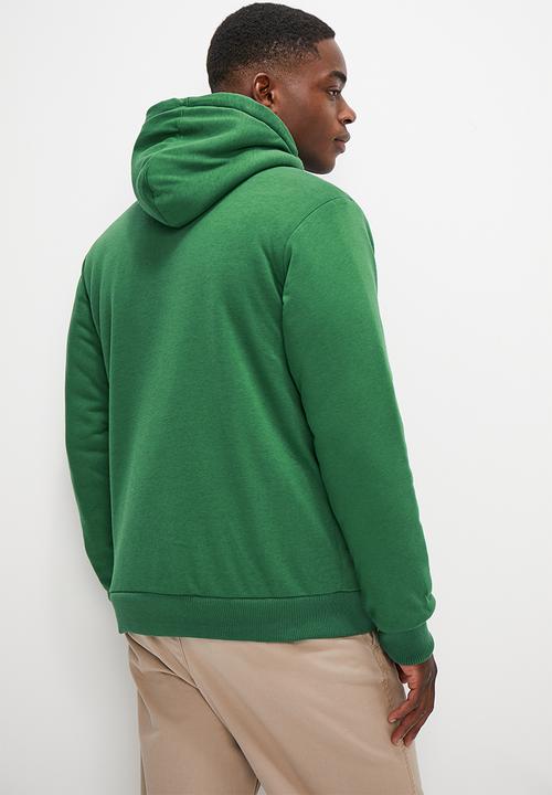 Lark & Crosse - Themba sherpa lined zip through hoodie - forest green