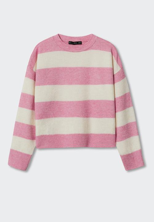 MANGO - Sweater stripy - pink