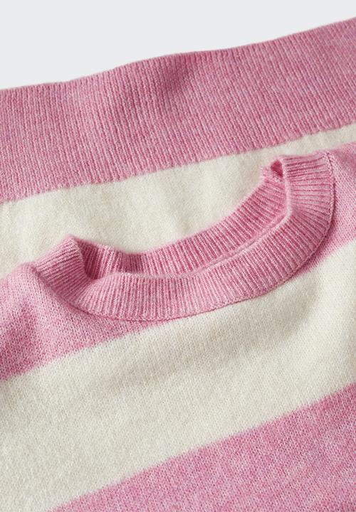 MANGO - Sweater stripy - pink