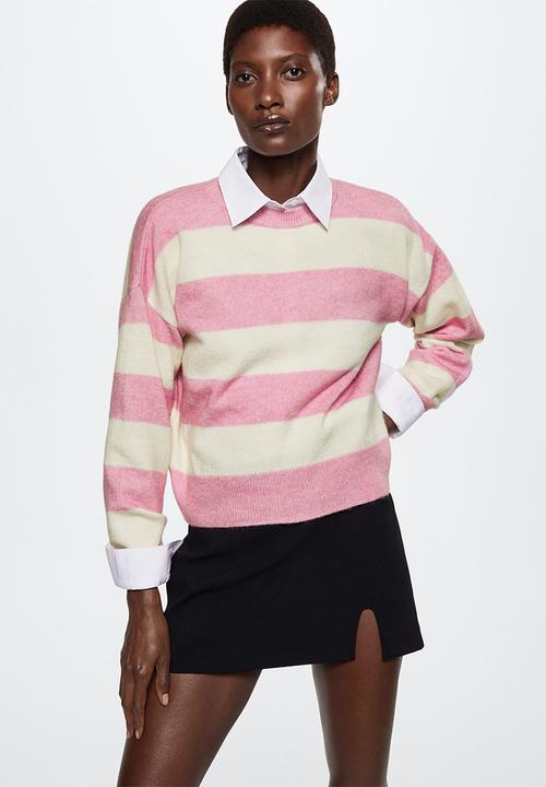 MANGO - Sweater stripy - pink