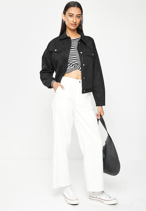 Me&B - Embroidered denim jacket - black