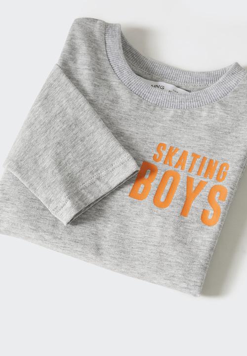 MANGO - T-shirt  panda - grey