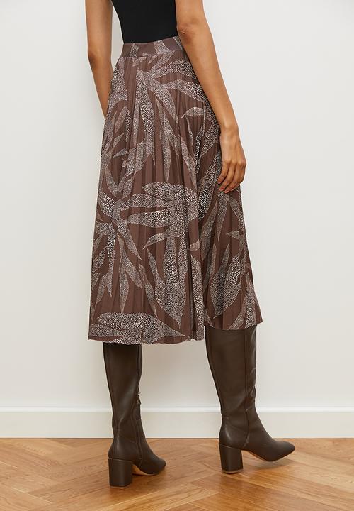 edit - Modaxi pleated skirt - large dotted leaf