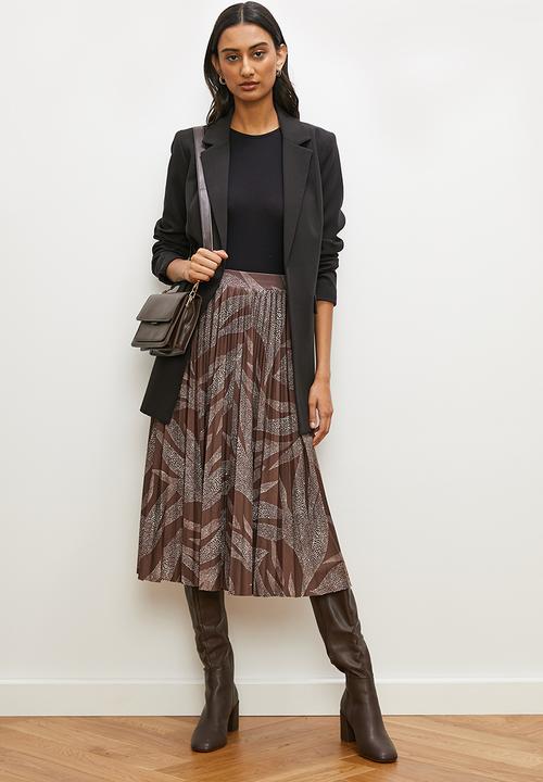 edit - Modaxi pleated skirt - large dotted leaf