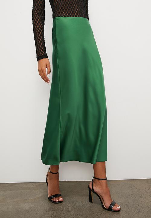 Superbalist - Long midi slip skirt - emerald green