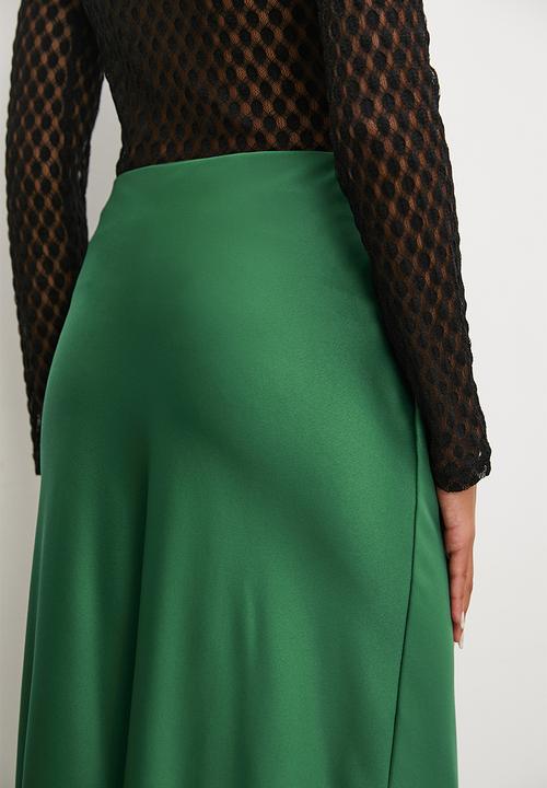 Superbalist - Long midi slip skirt - emerald green