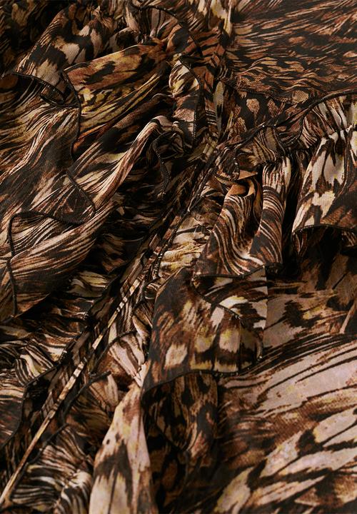 MANGO - Blouse pluma - brown