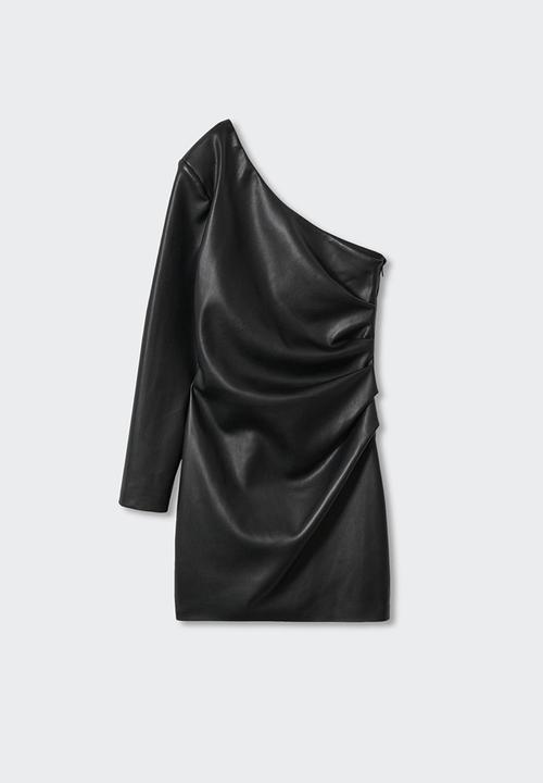 MANGO - Dress asym - black