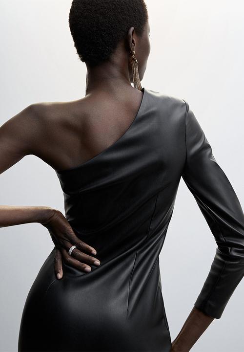 MANGO - Dress asym - black