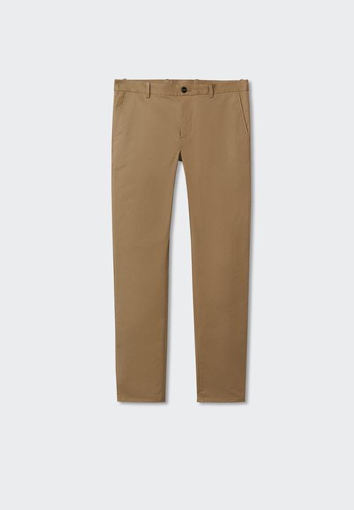 MANGO - Trousers graham - medium brown
