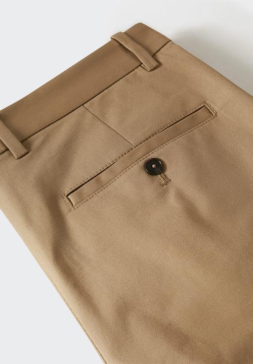 MANGO - Trousers graham - medium brown
