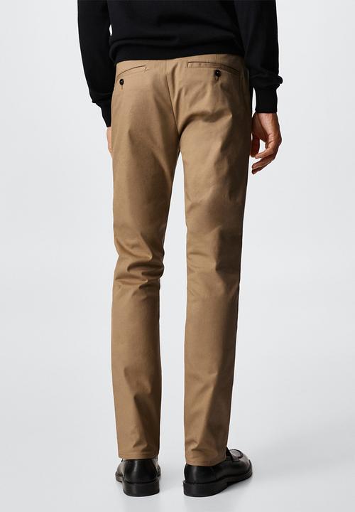 MANGO - Trousers graham - medium brown