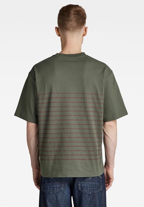 G-STAR - Text stripe boxy r t - lt hunter