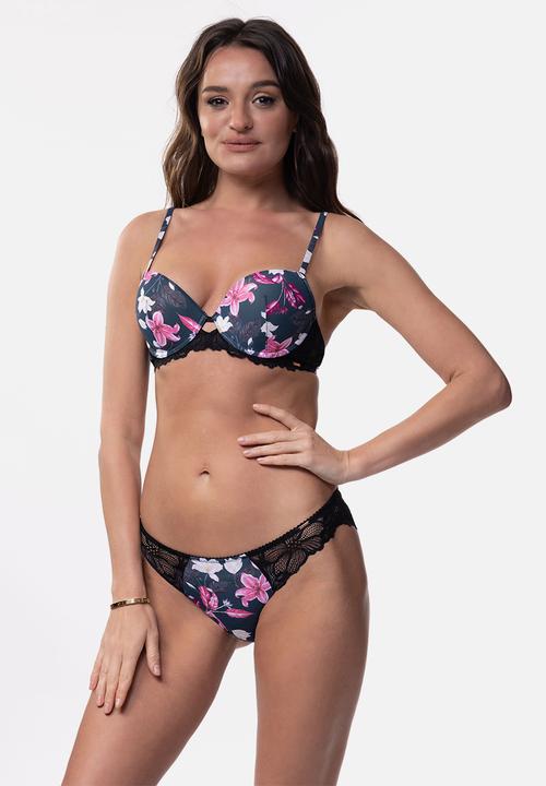 DORINA - Magnolia push up balcony bra - ink