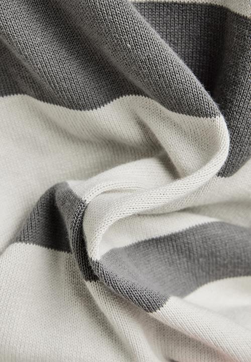 G-STAR - Irregular stripe r knit - oyster mushroom/granite stripe