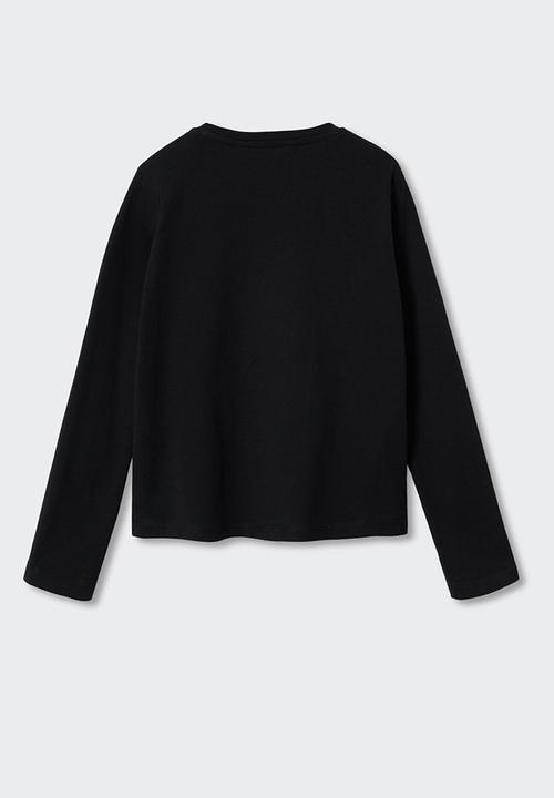MANGO - T-shirt animals - black