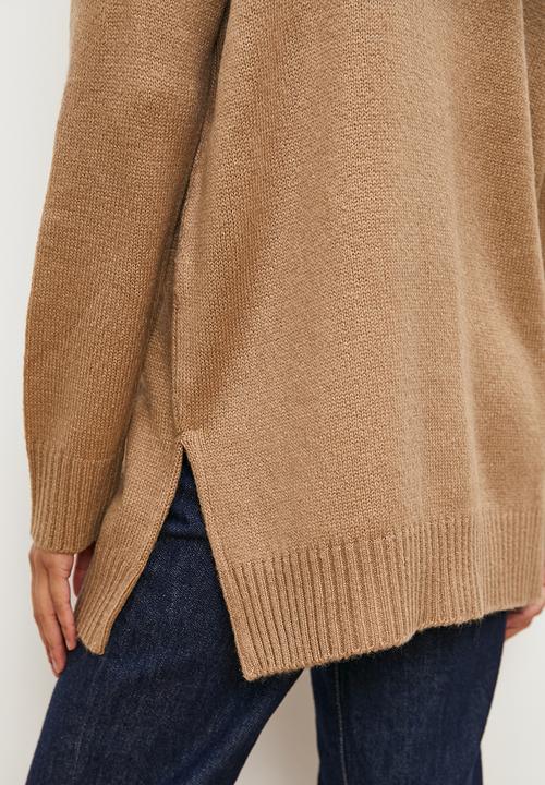 edit - Funnel neck tunic - mocca