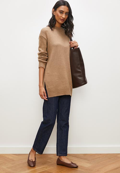 edit - Funnel neck tunic - mocca