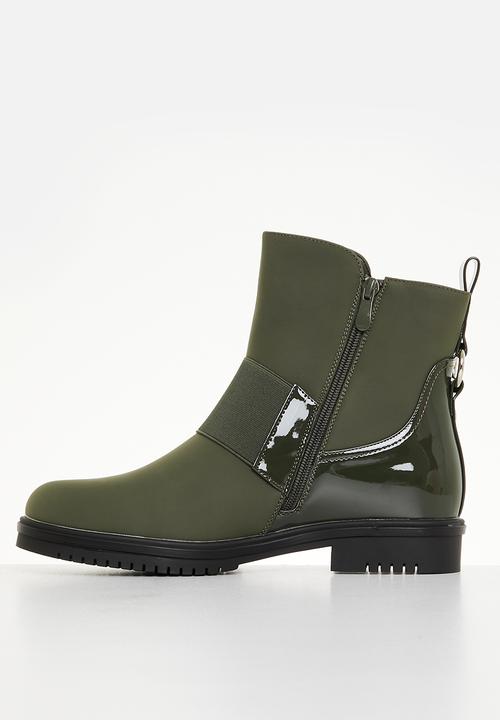 Miss Black - Radar 2 ankle boot - olive