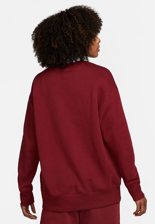 Nike - W nsw phnx flc os crew - team red/white