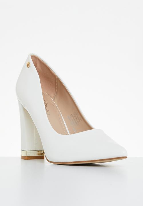 Miss Black - Pisa 2 court heel - white