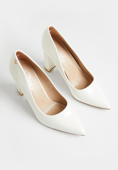 Miss Black - Pisa 2 court heel - white
