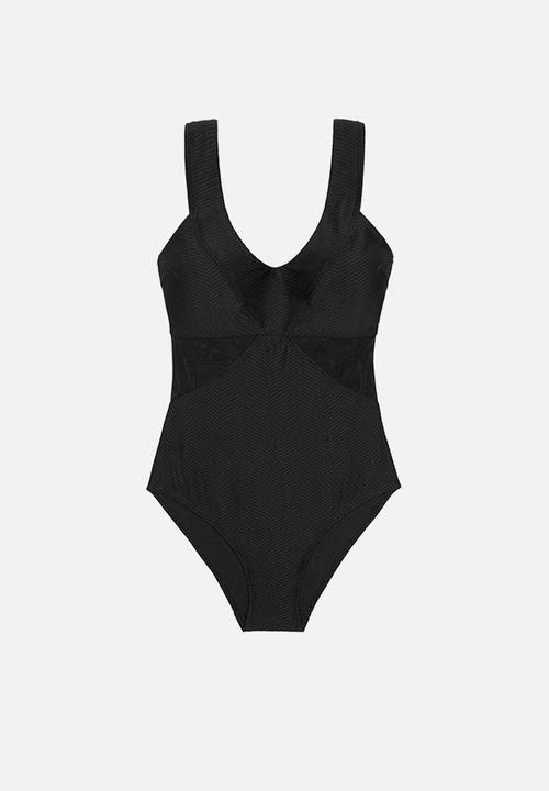 DORINA - Plus saint tropez swimsuit - black