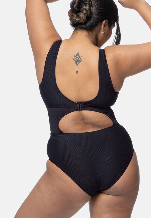 DORINA - Plus saint tropez swimsuit - black