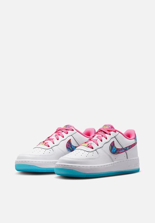 Nike - Nike air force 1 - white/multi-color-pink glow-speed yellow