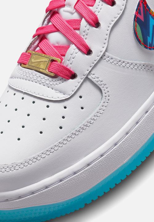 Nike - Nike air force 1 - white/multi-color-pink glow-speed yellow