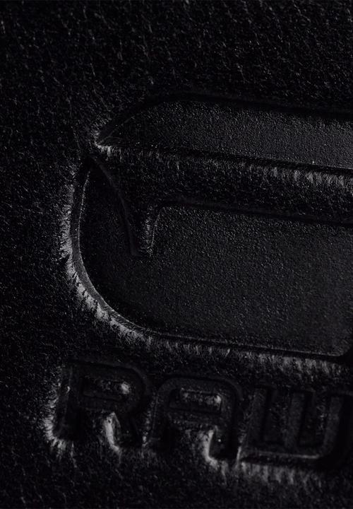 G-STAR - Mett  leather belt -black & black metal