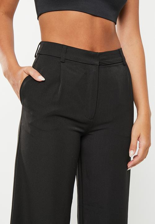 Noisy May - Toby high waist wide leg pant - black