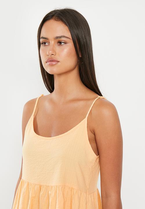 Cotton On - Summer tiered mini dress - creamy orange 