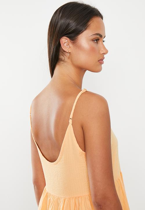 Cotton On - Summer tiered mini dress - creamy orange 