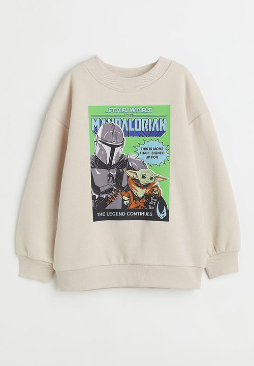 H&M - Oversized printed sweatshirt - light beige/the mandalorian