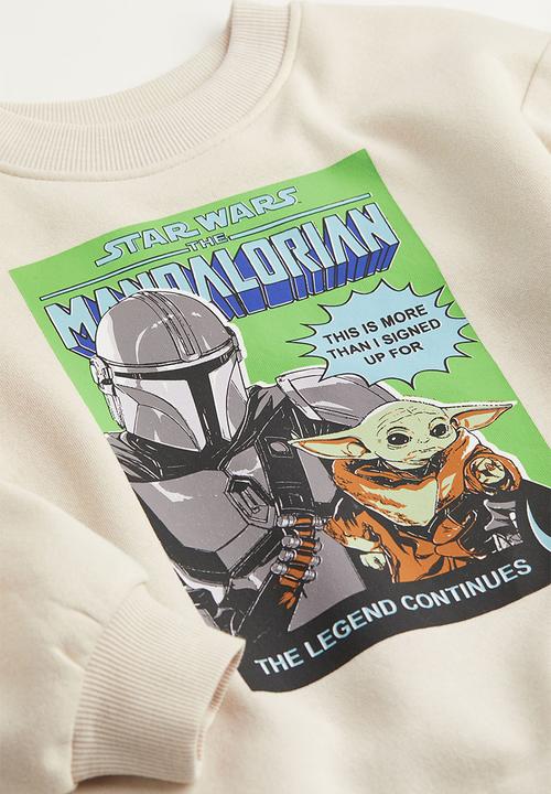 H&M - Oversized printed sweatshirt - light beige/the mandalorian